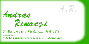 andras rimoczi business card